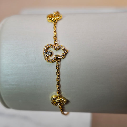 Pulsera Baño de Oro Cristal Austriaco Sutil Calabaza