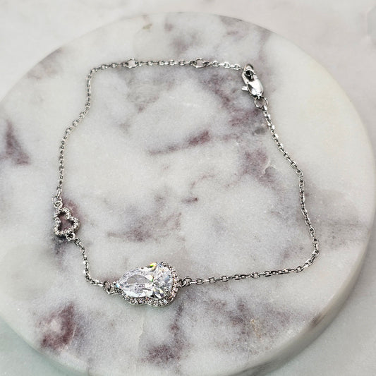 Pulsera Baño de Plata Rodinada Cristal Austriaco Dije Calabaza