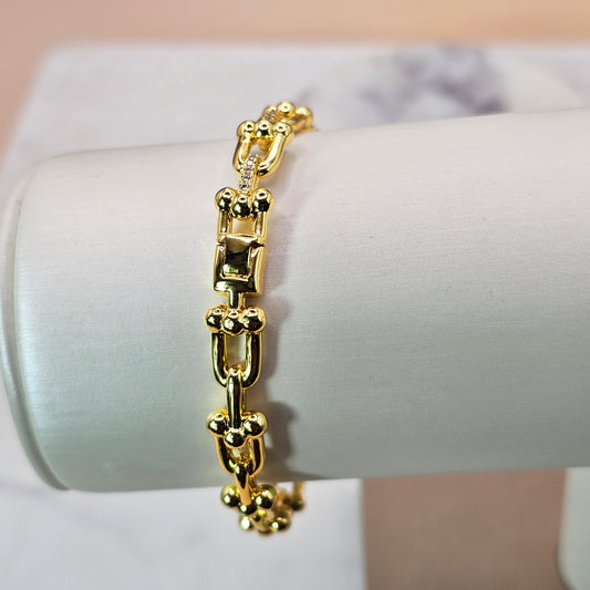 Pulsera Baño de Oro Cristal Austriaco Esclava Tifany