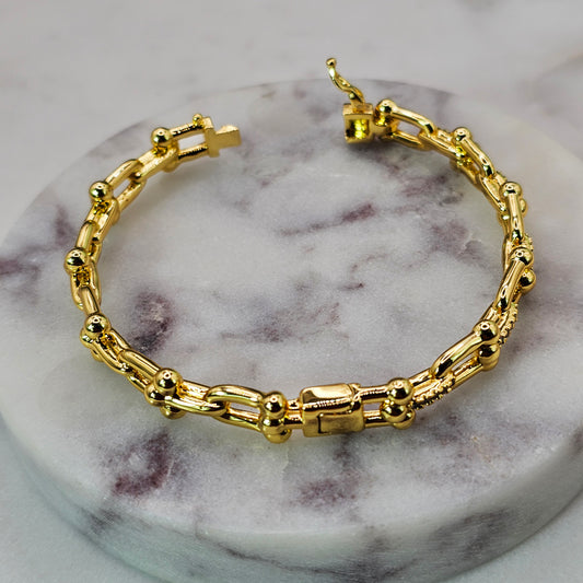 Pulsera Baño de Oro Cristal Austriaco Esclava Tifany