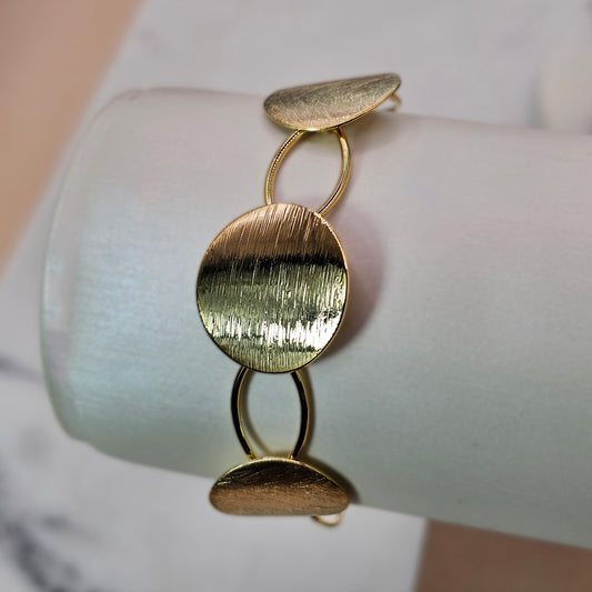 Pulsera Baño de Oro Satinada Circulos