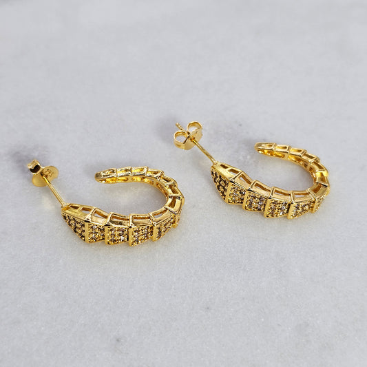 Aro Baño de Oro Cristal Austriaco Gancho