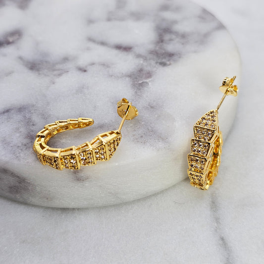 Aro Baño de Oro Cristal Austriaco Gancho