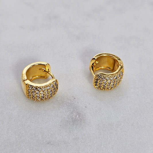 Aro Baño de Oro Cristal Austriaco Argolla Oval