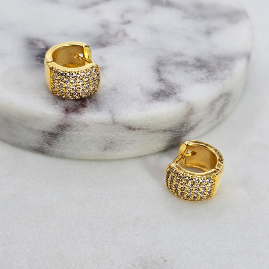 Aro Baño de Oro Cristal Austriaco Argolla Oval