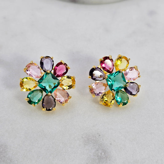 Aro Baño de Oro Cristal Austriaco Aura Floral