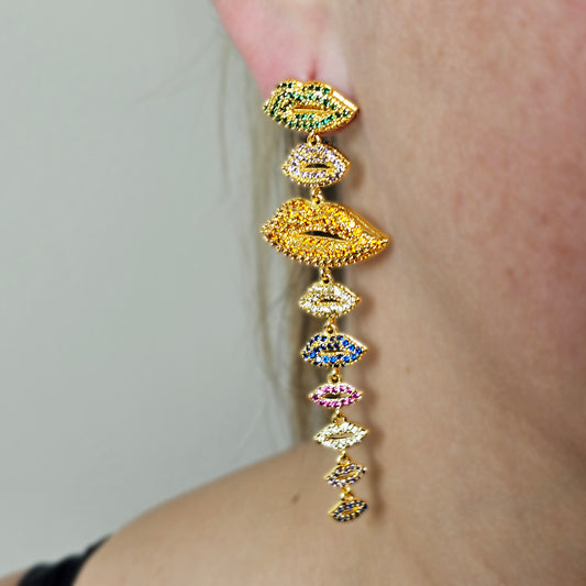 Aro Baño de Oro Cristal Austriaco Beso Desigual