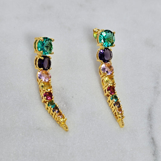 Aro Baño de Oro Cristal Austriaco Cascada de Cristal