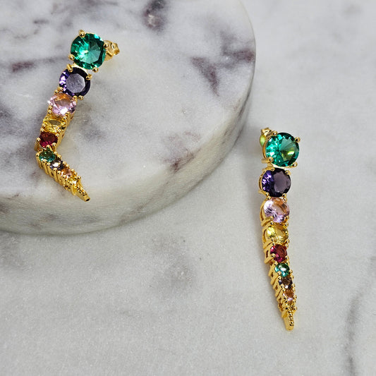 Aro Baño de Oro Cristal Austriaco Cascada de Cristal