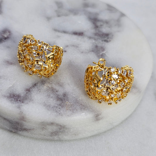 Aro Baño de Oro Cristal Austriaco Elegancia de Luz