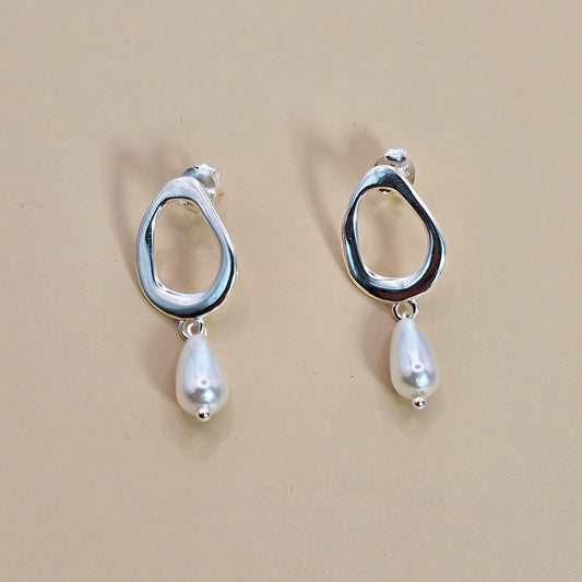 Aro Plata 925 Perla colgante