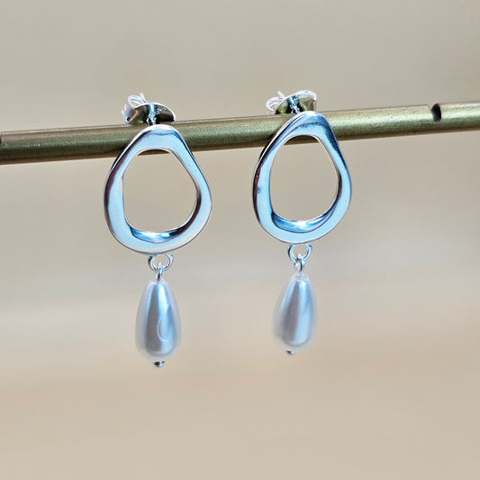 Aro Plata 925 Perla colgante