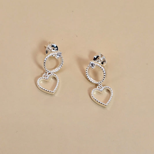 Aro Plata 925 Circulo Corazon