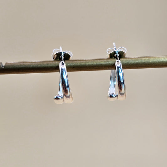 Aro Plata 925 Doble Argolla Lisa