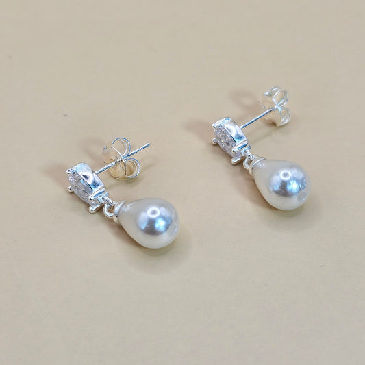 Aro Plata 925 Lagrima Perla