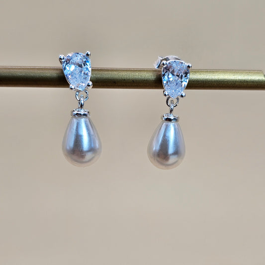 Aro Plata 925 Lagrima Perla