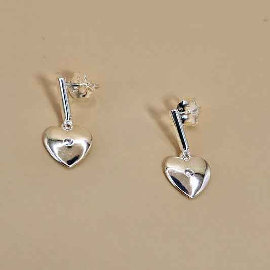 Aro Plata 925 Corazon Colgante Circon