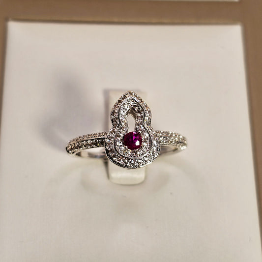 Anillo Baño de Plata Cristal Austriaco Rodinada Calabaza