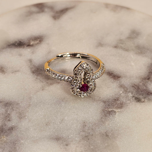 Anillo Baño de Plata Cristal Austriaco Rodinada Calabaza