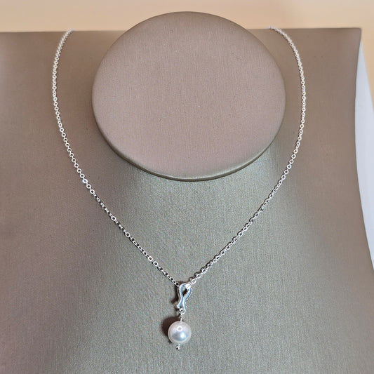 Collar Plata 925 Colgante Perla