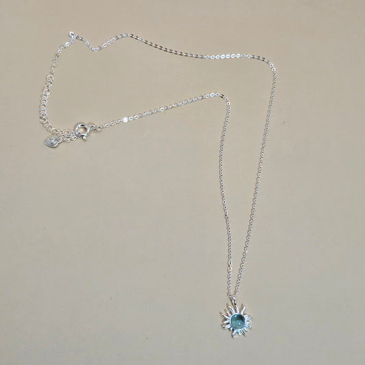 Collar Plata 925 Colgante Sol