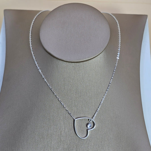 Collar Plata 925 Corazon con Punto de Luz