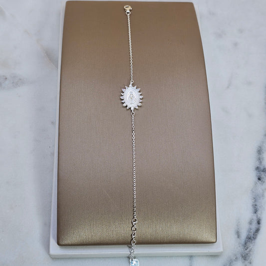 Pulsera Plata 925 Motivo Religioso Virgen