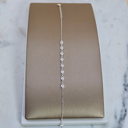 Pulsera Plata 925 Punto de Luz Transparente