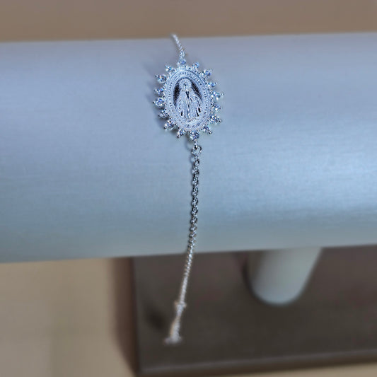 Pulsera Plata 925 Motivo Religioso Virgen