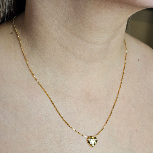 Collar Baño de Oro Sutil Corazon Detalles