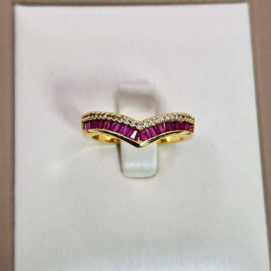 Anillo Baño de Oro Cristal Austriaco Tiara