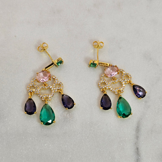 Aro Baño de Oro Cristal Austriaco Atrapasueños Multicolor