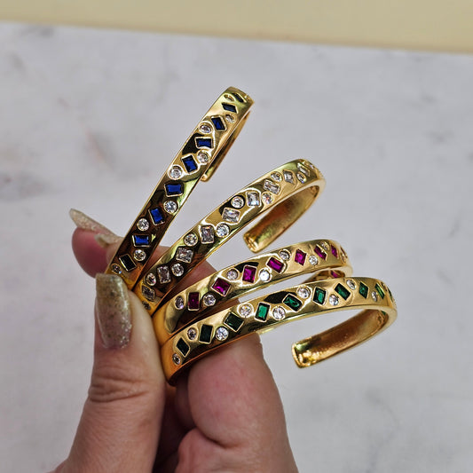 Pulsera Baño de Oro Cristal Austriaco Formas