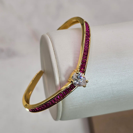 Pulsera Baño de Oro Cristal Austriaco Diadema
