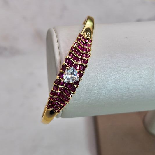 Pulsera Baño de Oro Cristal Austriaco Tiara Corazon