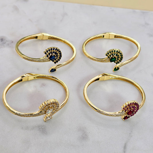 Pulsera Baño de Oro Cristal Austriaco Abanico