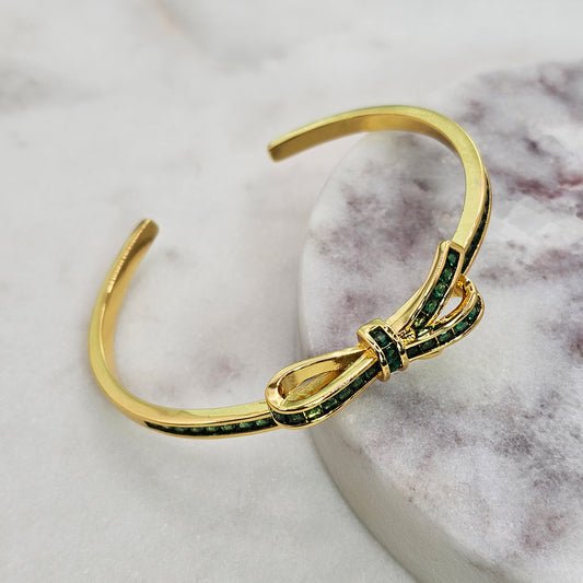 Pulsera Baño de Oro Cristal Austriaco Lazo