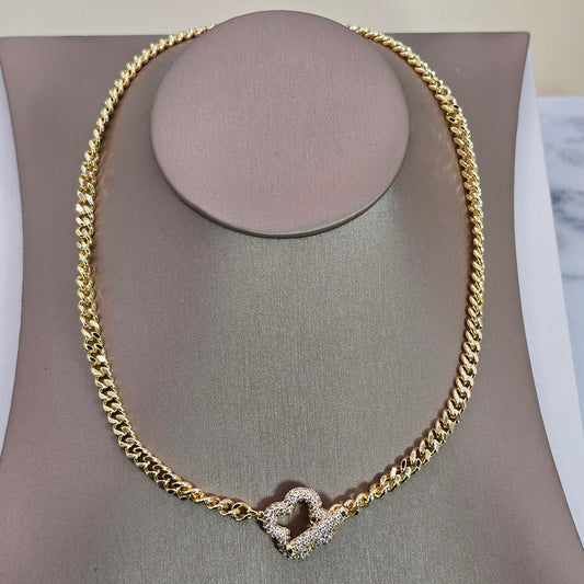Collar Baño de Oro Broche Trebol
