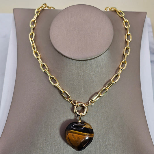 Collar Baño de Oro Piedras Naturales